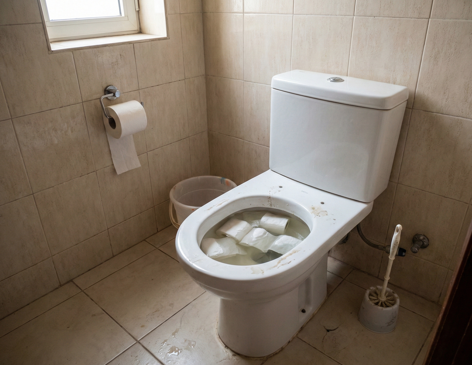 Avant : WC bouché à Fann (Dakar)